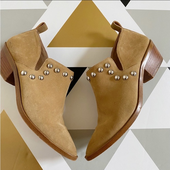 Rebecca Minkoff Katen Suede Studded Booties 6 - Picture 3 of 11
